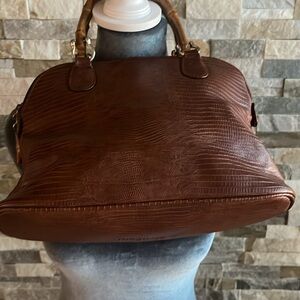 Mondani Brown Textured Handbag